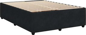 vidaXL Κρεβάτι Boxspring με Στρώμα Μαύρο 140x190 εκ. Βελούδινο