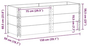 Κολάρα Παλέτας 3 τεμ. Καφέ 150x50 εκ. από Μασίφ Ξύλο Πεύκου - Καφέ