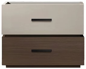 Κομοδίνο Sonlen mdf σε καρυδί-μπεζ απόχρωση 60x40x44.5εκ Υλικό: MELAMINE - MDF 072-000105