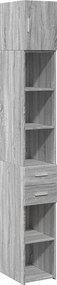 vidaXL Ντουλάπι Αποθήκευσης Στενό Γκρι 30x42,5x225 εκ. Επεξεργ. Ξύλο