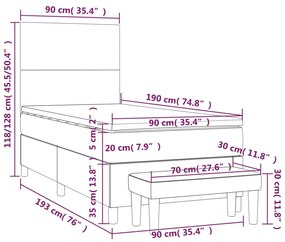 ΚΡΕΒΑΤΙ BOXSPRING ΜΕ ΣΤΡΩΜΑ ΜΑΥΡΟ 90X190 ΕΚ.ΥΦΑΣΜΑΤΙΝΟ 3136399