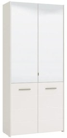 Παπουτσοθήκη Menorca 2K 2OG Λευκό Γυαλιστερό 89,5x37,5x199 εκ. 89.5x37.5x199 εκ.