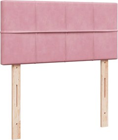 vidaXL Κρεβάτι Boxspring με Στρώμα Ροζ 80 x 200 εκ. Βελούδινο
