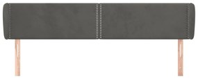 Κεφαλάρι με Πτερύγια Σκούρο Γκρι 183x23x78/88 εκ. Βελούδινο 3117065
