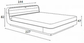 Κρεβάτι ξύλινο με δερμάτινη/ύφασμα SO2 140x200 DIOMMI 45-747