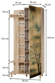 ΕΠΙΠΛΟ ΕΙΣΟΔΟΥ SOHO MEGAPAP ΧΡΩΜΑ SONOMA 90X36X194ΕΚ.