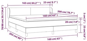 vidaXL Κρεβάτι Boxspring με Στρώμα Γκρι 160x200εκ. από Συνθετικό Δέρμα