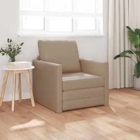 vidaXL Πολυθρόνα Δαπέδου 2-σε-1 Καπουτσίνο 74x77x81 εκ Τεχνητό Δέρμα