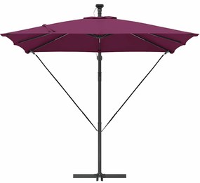vidaXL Ομπρέλα Cantilever Banana Μπορντό 249 x 249 x 250 εκ.