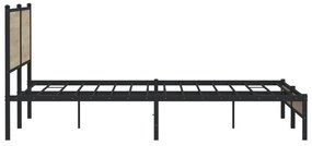 vidaXL Σκελετός Κρεβ. Χωρίς Στρώμα Sonoma Δρυς 193x203 εκ. Μεταλλικό