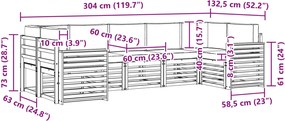 vidaXL Σειρά Καναπέ Εξωτερικού 7 pcs Λευκό και Μπεζ