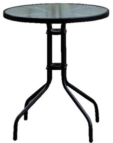 Τραπέζι Κήπου BALENO Μαύρο/Διάφανο Μέταλλο/Γυαλί Φ60x70cm