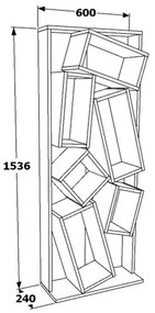 Βιβλιοθήκη Jamey pakoworld sonoma-μαύρο 60x24x153,6εκ