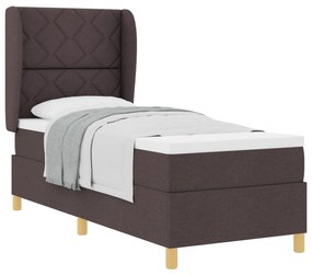 vidaXL Κρεβάτι Box Spring με Στρώμα Σκούρο Καφέ 80x200 εκ. Ύφασμα
