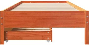 vidaXL Σκελετός Κρεβ. Χωρίς Στρώμα Καφέ Κεριού 90x200 εκ Μασίφ Πεύκο