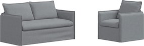 vidaXL Καναπές 2 pcs Ανοιχτό γκρι