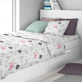 Πάπλωμα Μονό (160x240) Dimcol Rainbow 575 White - Pink