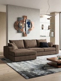 Γωνιακός καναπές Mission-Προσαρμόσιμη-230φ 145β εκ.-Σοκολατί