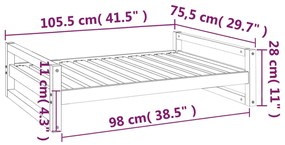 ΚΡΕΒΑΤΙ ΣΚΥΛΟΥ ΓΚΡΙ 105,5X75,5X28 ΕΚ. ΑΠΟ ΜΑΣΙΦ ΞΥΛΟ ΠΕΥΚΟΥ 821489