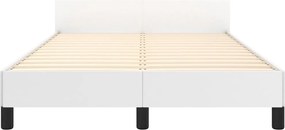 vidaXL Πλαίσιο Κρεβατιού χωρίς στρώμα Λευκό 120x190 εκ.Συνθ. Δέρμα