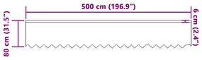 vidaXL Κουρτίνες με κουρτίνες Floral Λευκό 500 x 80 εκ. Πολυεστέρας
