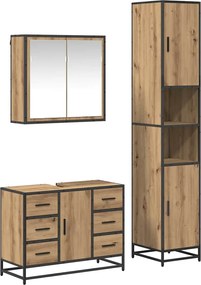 vidaXL Σετ Επίπλων Μπάνιου 3 pcs Artisan Oak Επεξεργασμένο ξύλο