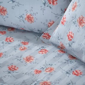 Beauty Home Σετ κουβερλί υπέρδιπλο Art 12219 Ivy 100% Βαμβακοσατέν 300tc 220x240 Γκρι