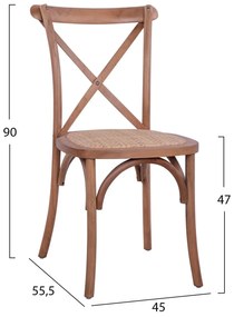 Καρέκλα OWEN Ξύλινη Στοιβαζόμενη Οξιά Dark Honey 45x55,5x90εκ. 45x55.5x90 εκ.