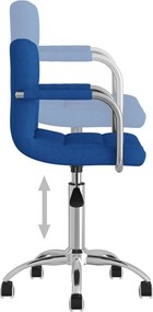 vidaXL Καρέκλα Γραφείου Περιστρεφόμενη Μπλε Υφασμάτινη