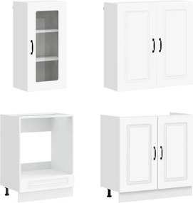 vidaXL Μονάδα κουζίνας KALMAR 8 pcs Λευκό Επεξεργασμένο Ξύλο