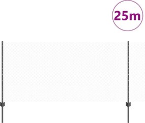 vidaXL Εξωτερική εξάγωνη περίφραξη με στήλη 25 x 1 m Γκρι Δίχτυ