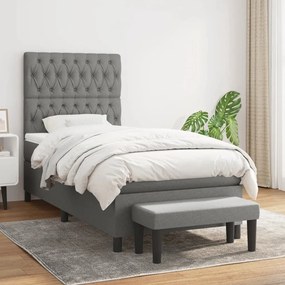 ΚΡΕΒΑΤΙ BOXSPRING ΜΕ ΣΤΡΩΜΑ ΣΚΟΥΡΟ ΓΚΡΙ 90X200 ΕΚ. ΥΦΑΣΜΑΤΙΝΟ 3136806