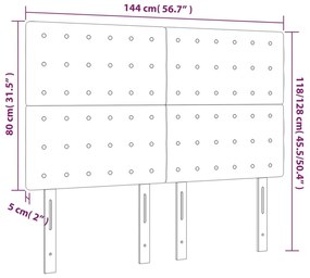 Κεφαλάρι Κρεβατιού LED Μπλε 144x5x118/128 εκ. Υφασμάτινο - Μπλε