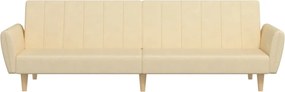 vidaXL Καναπές Κρεβάτι Διθέσιος Κρεμ Υφασμάτινος