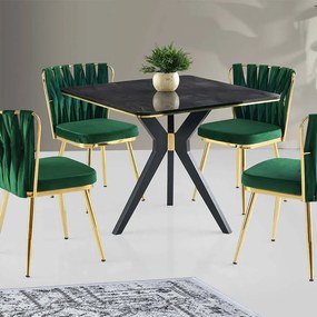 Τραπέζι Kare Ikon 974NMB1546 87x87x75cm Black Πλαστικό,Mdf