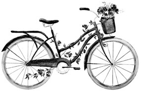 Ασπρόμαυρη απεικόνιση ενός ρετρό ποδηλάτου