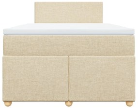 Κρεβάτι Boxspring με Στρώμα Κρεμ 120x200 εκ. Υφασμάτινο - Κρεμ