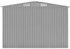 vidaXL Αποθήκη Κήπου Γκρι 257 x 580 x 181 εκ. από Μέταλλο