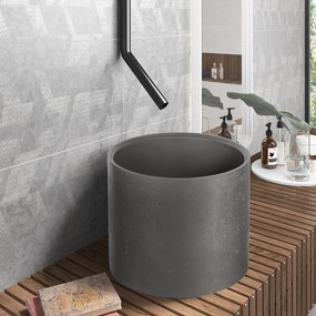 KARAG  CLEON Νιπτήρας επικαθήμενος με βαλβίδα CLEON Cement CS-0058 KARAG Ø39x30cm KARAG-5206836668581