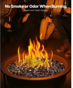 VEVOR 10 LBS Fire Glass 1/2-Inch Fireplace Glass Rocks for Fire Pit Table Copper