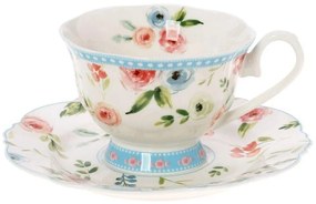 Φλυτζάνι Τσαγιού Με Πιατάκι Primavera 28.098.16 200ml Blue-Multi Cryspo Trio Porcelain
