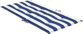 vidaXL Μαξιλάρια Καρέκλας Χαμ. Πλάτη 4 τεμ. Μπλε/Λευκά Ριγέ Υφασμάτινα