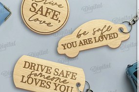Σετ των 2 Intra απο ξύλο plywood  Χρώμα wenge 3mm-4mm πάχος - Driver Keychains Set Δίασταση 4x4 cm INTRAFABR-110186090
