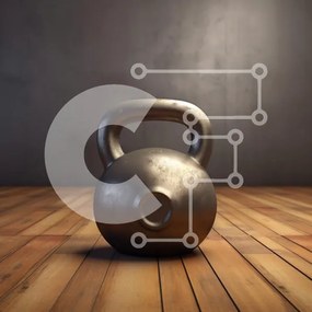 Intra Συλλεκτικό Ξύλινο Παζλ Plywood  4mm - Kettlebell στο ξύλινο πάτωμα Σε Ξύλινο Κουτί - Διαστάσεις: 10x10 cm – 25 κομμάτια