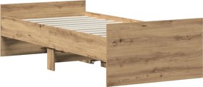vidaXL Σκελετός Κρεβατιού Artisan Δρυς 100 x 200 cm Επεξεργασμένο Ξύλο