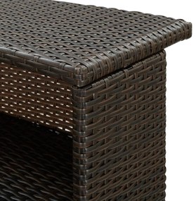 vidaXL Τραπέζι Μπαρ Κήπου Καφέ 120 x 55 x 110 εκ. από Συνθετικό Ρατάν