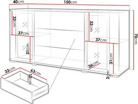 Μπουφές Caro SB 150-Fusiko-Leuko gualistero