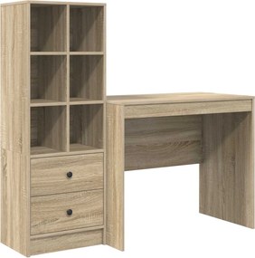 vidaXL Γραφείο με συρτάρι με ράφι με αποθήκευση 2 pcs Δρύς Sonoma