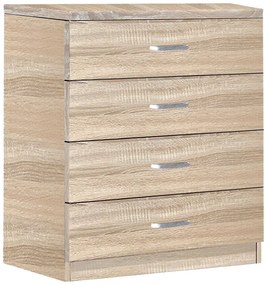 Συρταριέρα Killian pakoworld  με 4 συρτάρια sonoma 80x40x80εκ