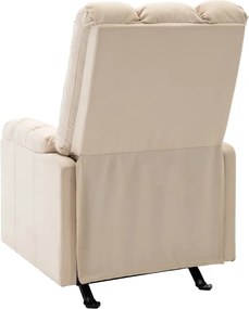 vidaXL Πολυθρόνα Μασάζ Ανακλινόμενη Κρεμ Υφασμάτινη